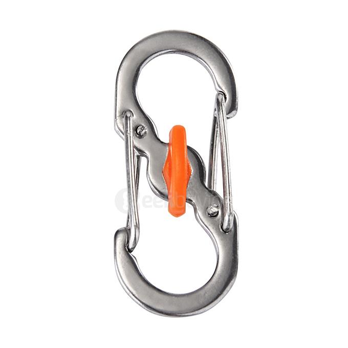8-Shape MINI Multitool Outdoor Emergency Equipment Carabiner Buckle for Hiking Climbing Backpacking Mountaineering - Silver