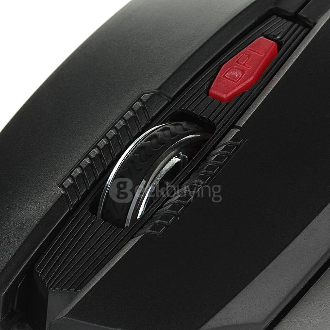 JEQANG JM-065 Professional Wired Opitcal Gaming Mouse 800/1200/1600DPI with Colorful LED Breathing Lights - Black+Red