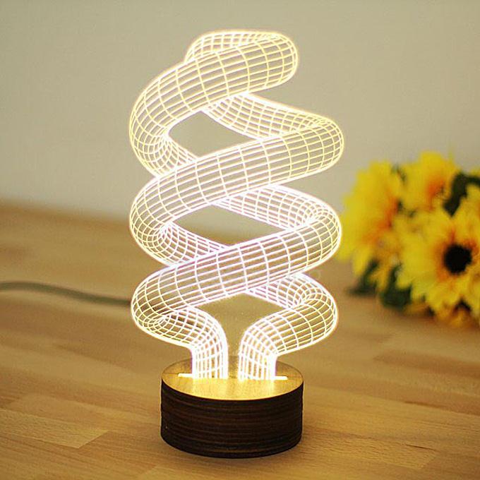 Spiral 3D Cartoon USB Mood LED Lamp Creative Atmosphere Table Lamp Night Light - Warm White