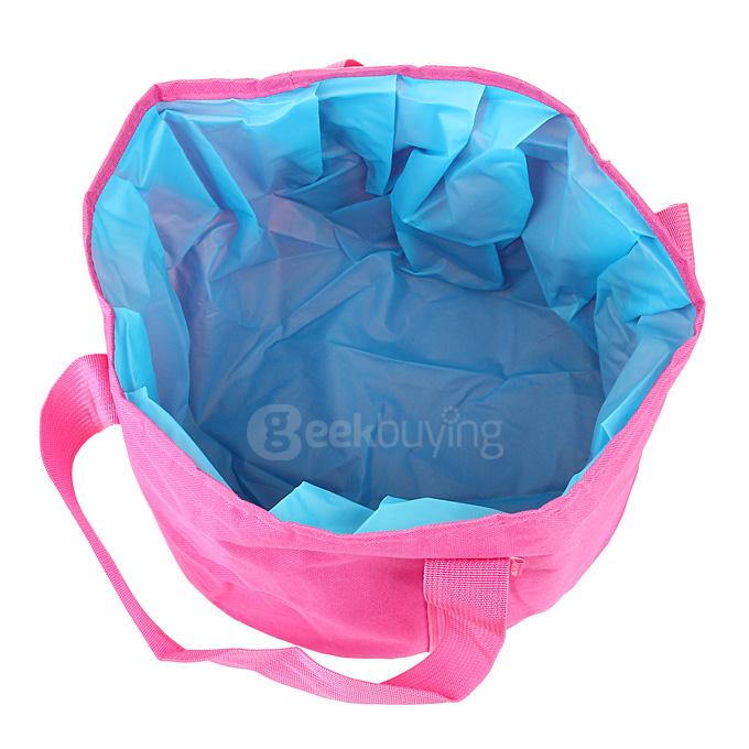 Portable Multi-purpose Folding Wash Basin for Outdoor Camping Hiking - Pink