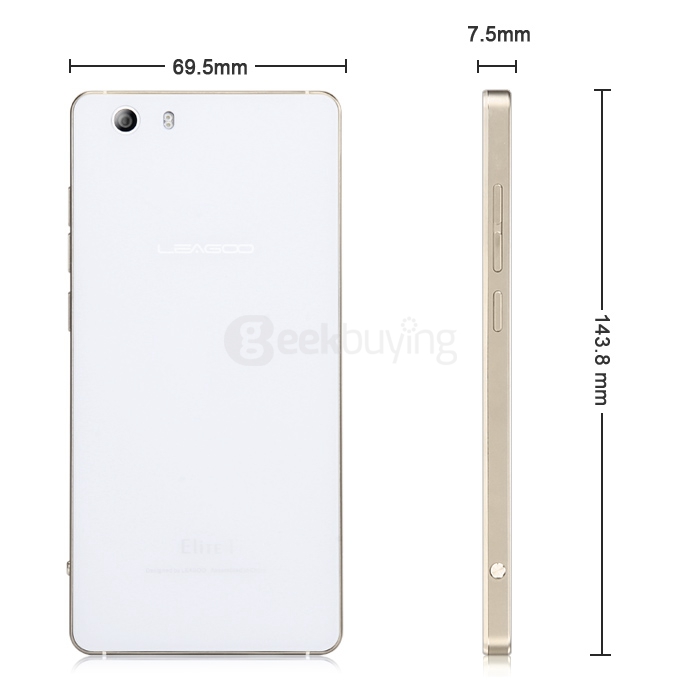 [HK Stock] Leagoo Elite 1 4G LTE 5.0inch FHD Android 5.1 3GB 32GB Smartphone 64bit MT6753 Octa Core 16MP Touch ID Gorilla 3 -Gold Frame