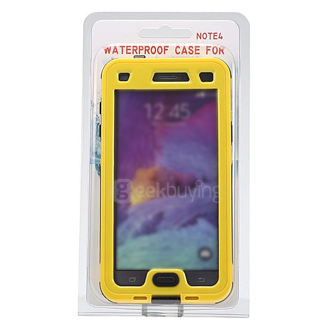 IP68 Protective Case Swimming Waterproof Shockproof Phone Case Cover For Samsung Galaxy Note 4 N9100 - Yellow