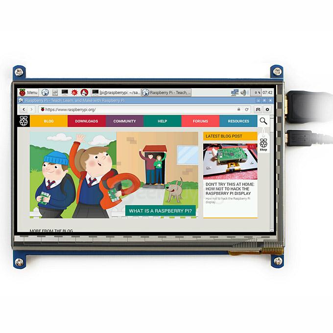 7 inch Capacitive Touch Screen LCD 1024*600 HDMI with Bicolor Case for Raspberry Pi/BB BLACK/PC Systems