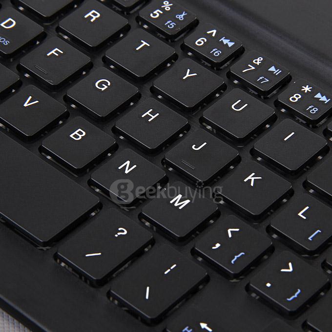 Removable Folding Bluetooth Keyboard with PU Leather Cover Case for IPAD MINI Tablet - Black