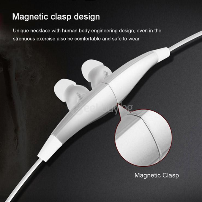 Dacom Magnetic Wireless Bluetooth Sports Stereo Earphones BT4.1 Sweatproof Headphones Handsfree with Mic - Silver+White