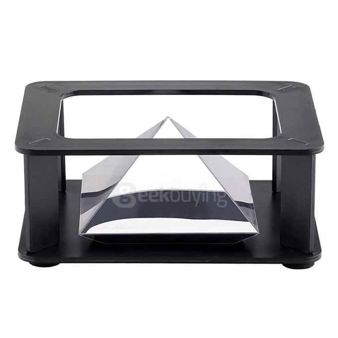 DIY 3D Holographic Projection Pyramid Projector for Smartphone - Black + Silver