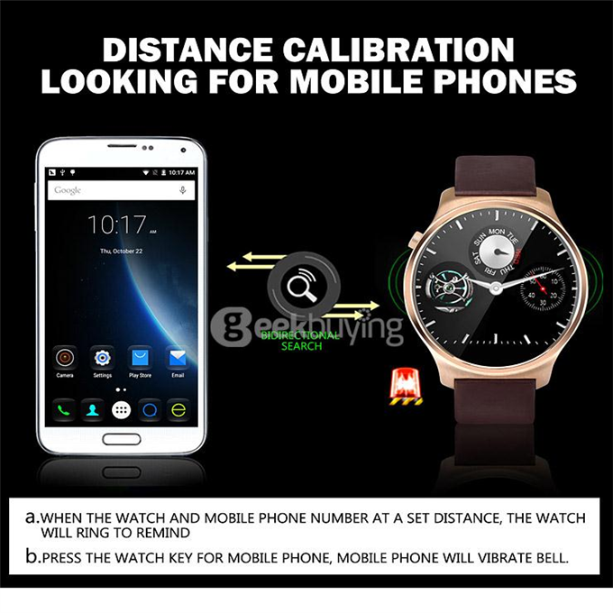 Oukitel A29 MT2502C Smart Watch Phone 1.22inch Sapphire Screen Capacitive Touch SIM Bluetooth 4.0 IP53 Waterproof - Gold