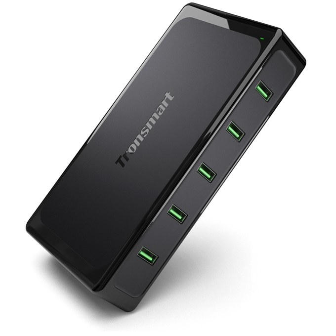 Tronsmart Titan 90W 5 Ports USB Desktop Charger Station 2-3 Times Faster Quick Charge with 1.5M AC Cable for Qualcomm Quick Charge 2.0 Compatible Devices iPhone 6 6S 6 Plus iPad Samsung Note 5 S6 S6 Edge - UK Plug