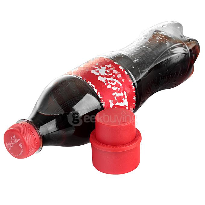 Coke Sprite Beverage Bottle Stopper Fresh Sealing Plug - Red
