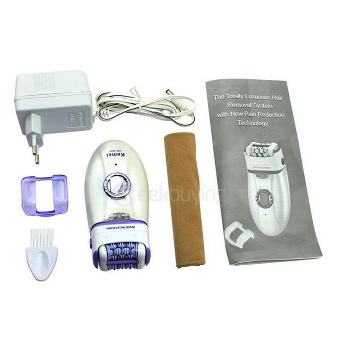 KM-2666 3in1 Rechargeable Cordless Electric Callus Remover Hair Epilator Lady Shaver Kit