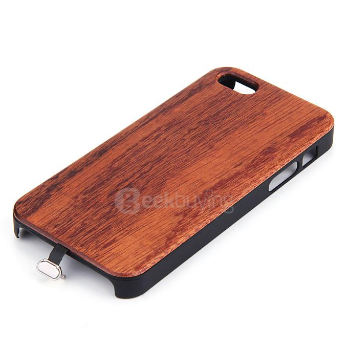 QI Wireless Charging Receiver Simple Designed for Apple iPhone 5 iPhone 5S - Sapele Wood