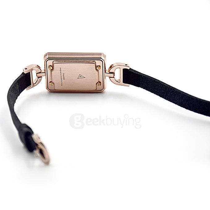 HereMi S3 Bluetooth 4.0 Smartband With GEMS Leather Strap Smart Bracelet Call Reminder Anti-lost Time Display - Black
