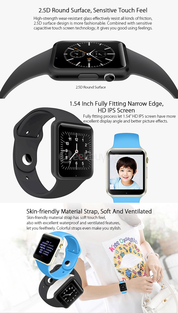 Teclast T11 II 2.5D MTK2502 Bluetooth Smart Watch Compatible for iOS iPhone Android Phone Windows Phone 380mAh - Black