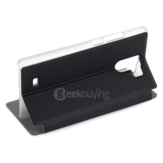 Protective Hard Cover Flip Stand Leather Case for UMI Fair Smartphone - Black