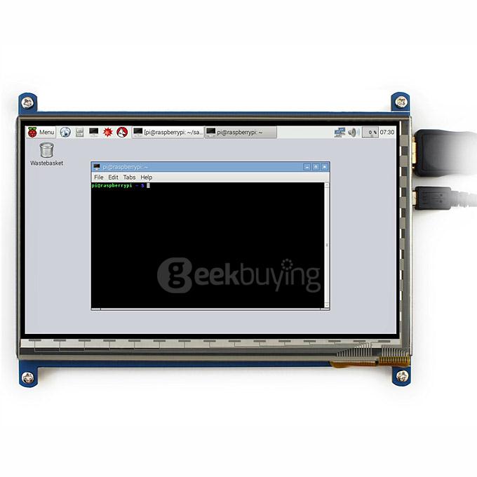 7 inch Capacitive Touch Screen LCD 1024*600 HDMI with Bicolor Case for Raspberry Pi/BB BLACK/PC Systems