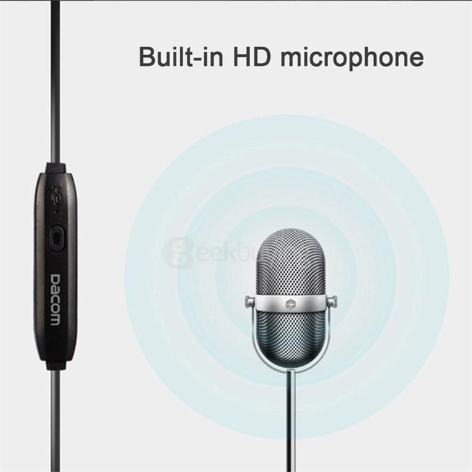 Dacom Magnetic Wireless Bluetooth Sports Stereo Earphones BT4.1 Sweatproof Headphones Handsfree with Mic - Silver+White