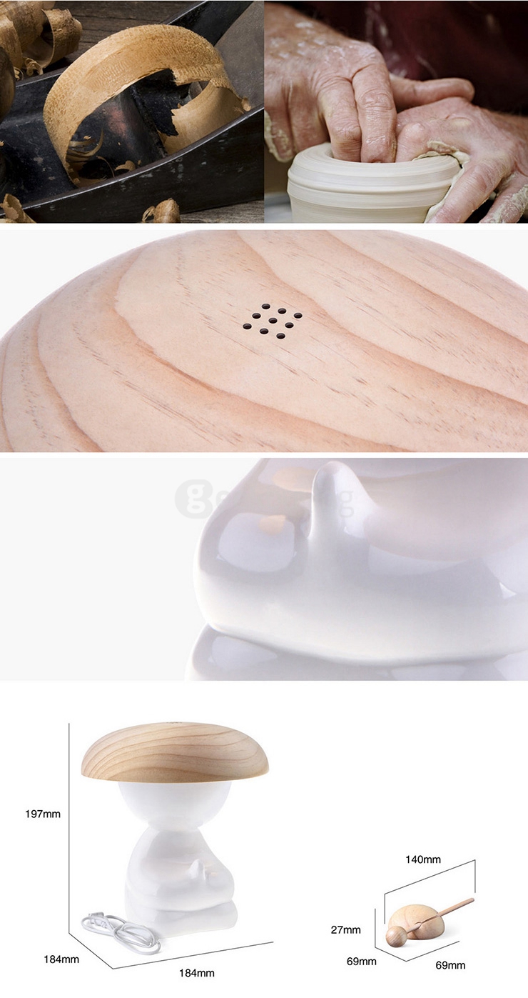 Ikkyu Air Purifier Wireless Remote Control LED Night Light Intelligent Sensor Table Lamp - Warm white