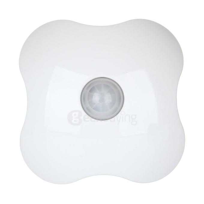 Clover Style Rechargeable 6-LED Human Body Sensor Light Control Night Lamp - Yellow Light