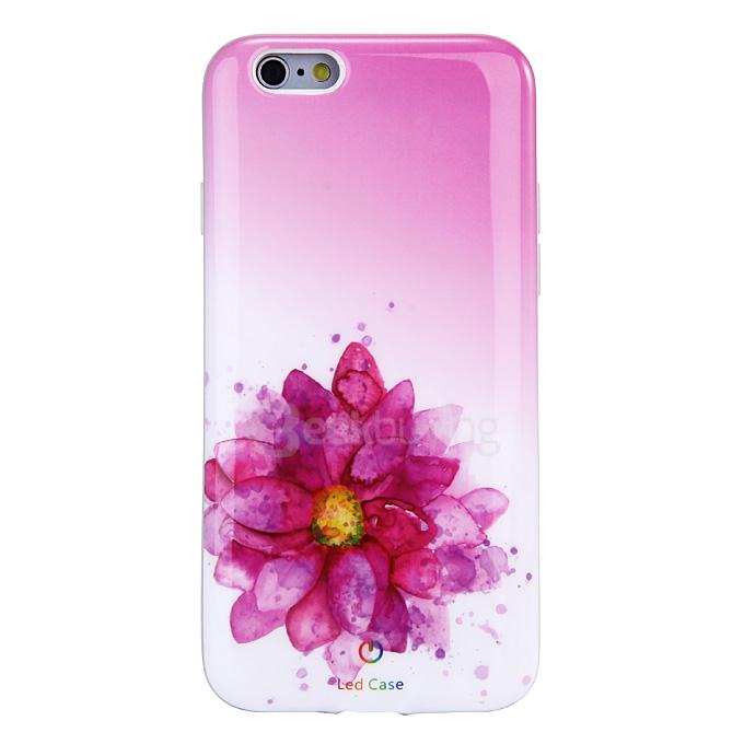 Show Love H3003 Flicker Phone Case Protective Silicon Case Cover for Apple iPhone 6 iPhone 6S - Pink Flower
