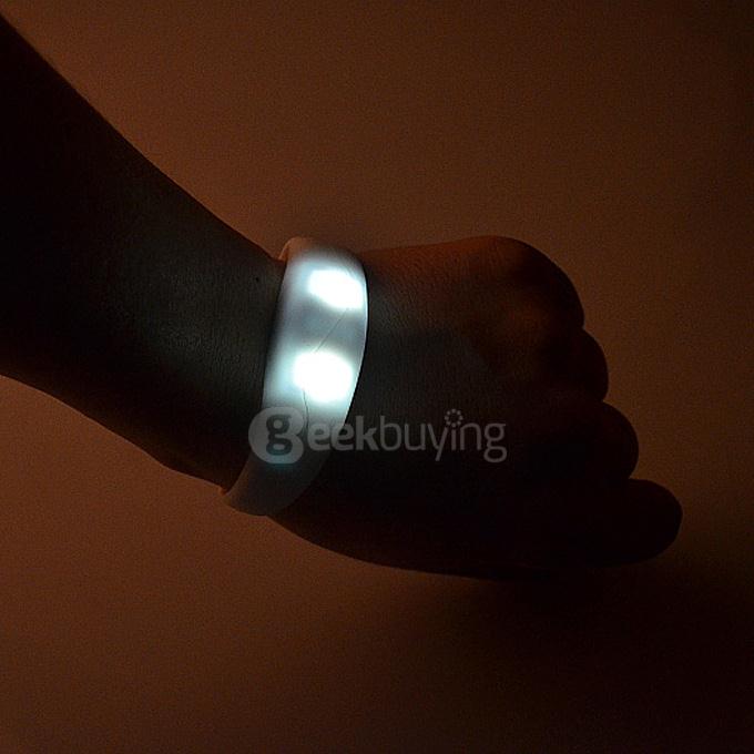 LED Tunnel silicone bracelet vibration sensor concert Evening performances Decorations - White