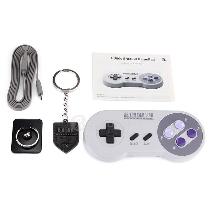 8BITDO SNES30 Bluetooth Wireless Controller Gamepad for iOS Android Windows Mac - Grey