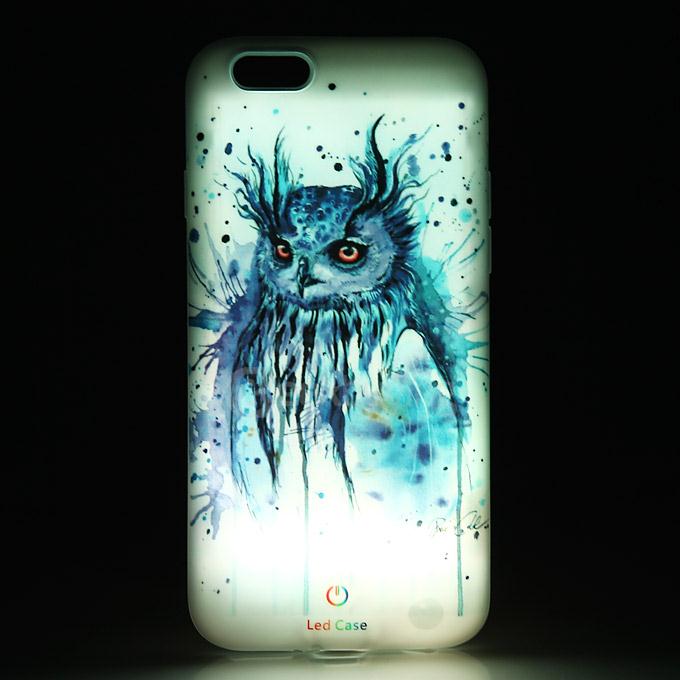 Show Love H3003 Flicker Phone Case Protective Silicon Case Cover for Apple iPhone 6 iPhone 6S - Owl