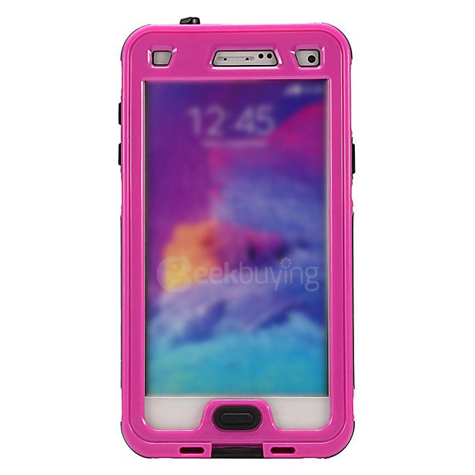 IP68 Protective Case Swimming Waterproof Shockproof Phone Case Cover For Samsung Galaxy Note 4 N9100 - Rose red