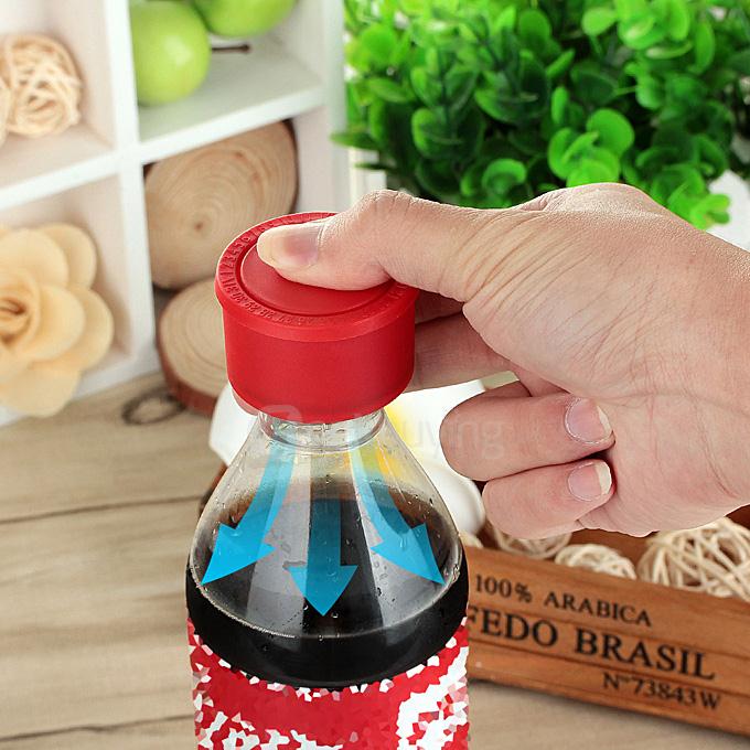 Coke Sprite Beverage Bottle Stopper Fresh Sealing Plug - Red