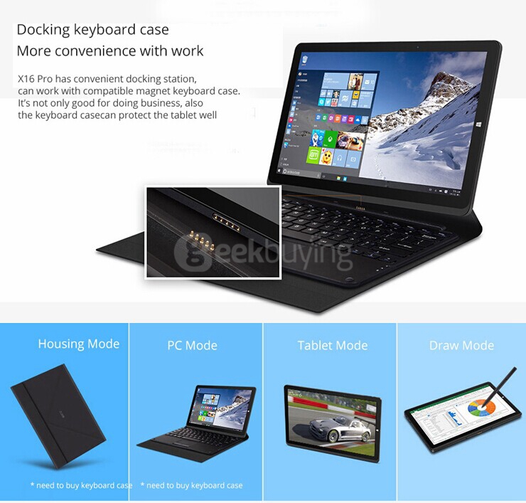[Bundle] Teclast X16 Pro Dual OS Windows10 & Android5.1 4GB/64GB 11.6