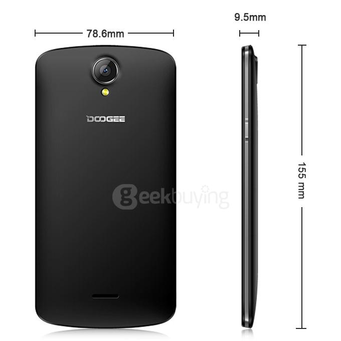 [HK Stock]DOOGEE X6 Pro 5.5inch IPS HD Android 5.1 2GB RAM 16GB ROM 4G Smartphone MT6735 Quad Core Dual Cameras - Black