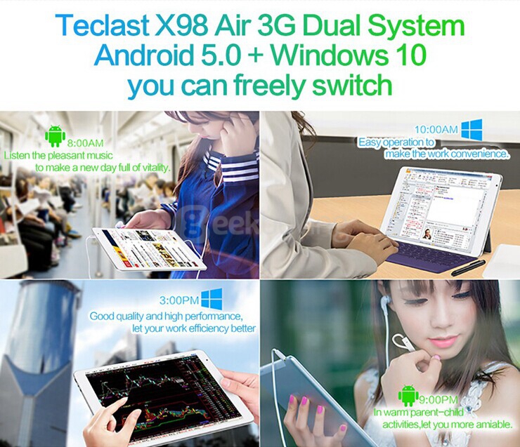 Teclast X98 Air 3g Phablet 9 7 Dual Os Win10 Android 5 0 2gb 64gb