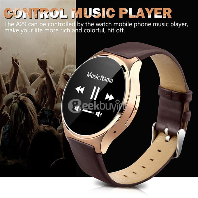 Oukitel A29 MT2502C Smart Watch Phone 1.22inch Sapphire Screen Capacitive Touch SIM Bluetooth 4.0 IP53 Waterproof - Gold