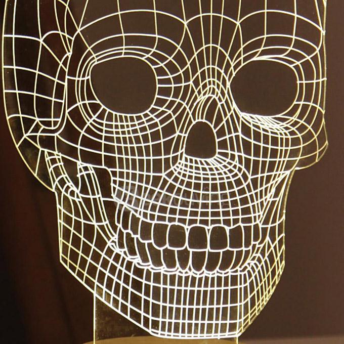 Skull 3D Cartoon USB Mood LED Lamp Creative Atmosphere Table Lamp Night Light - Warm White