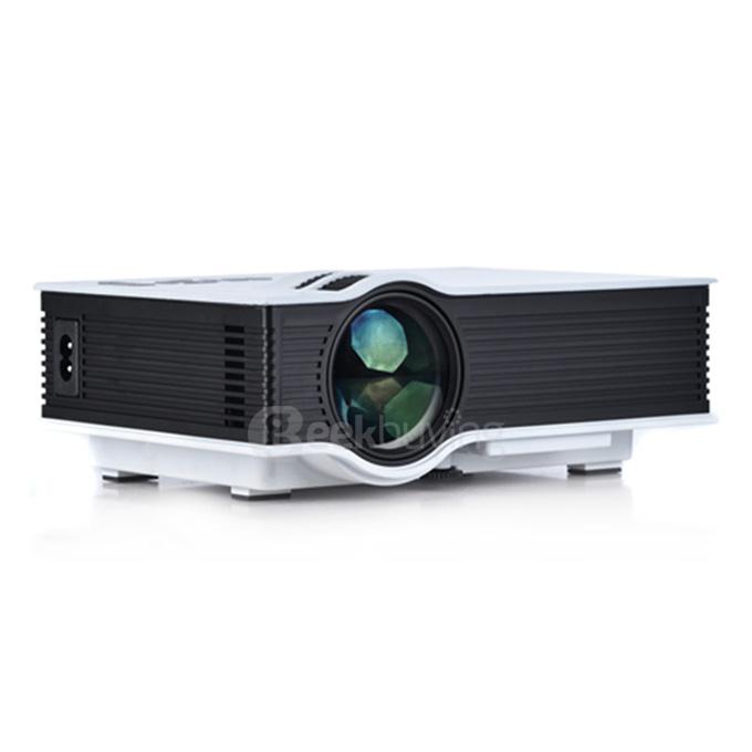 UC40+ 55WHD 1080P Mini Home 1080P LED Projector 50Lm W/HDMI AV SD USB Remote Control - White