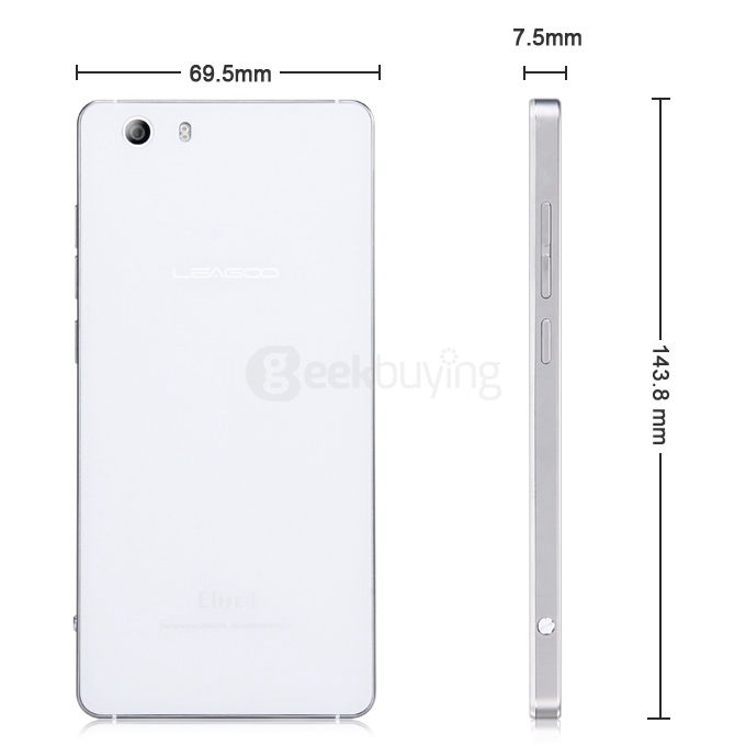 [HK Stock] Leagoo Elite 1 4G LTE 5.0inch FHD Android 5.1 3GB 32GB Smartphone 64bit MT6753 Octa Core 16MP Touch ID Gorilla 3 -White