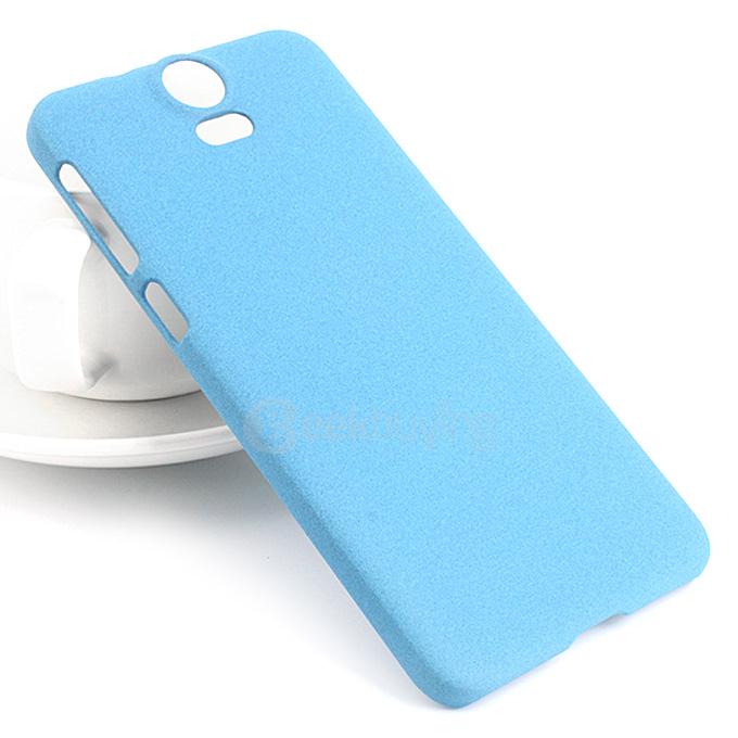 PC Sandstone Texture Shell Back Case Protective Cover for HTC One E9 Plus Smartphone - Blue