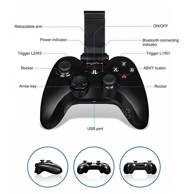 PXN 6603 Speedy Wireless Bluetooth Gamepad Game Controller for iPhone/ iPad/ iPod - Black