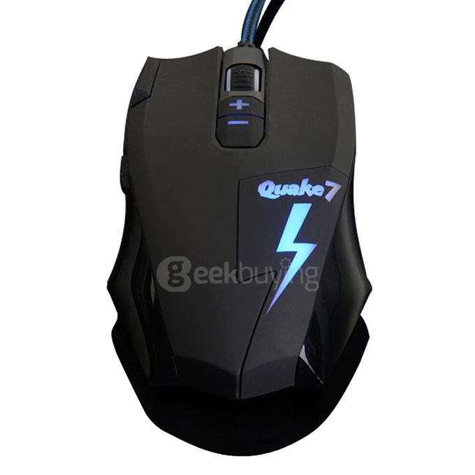 Ajazz Q7 Wired Gaming Mouse Dedicated LOL CF Luminescent Backlight Computer Gaming Mouse - Black
