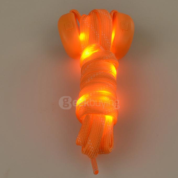 LED Lamp Beads LED Flash Luminous Shoelace Nylon Rope for Sports Party Promotion - Orange