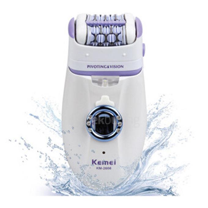KM-2666 3in1 Rechargeable Cordless Electric Callus Remover Hair Epilator Lady Shaver Kit