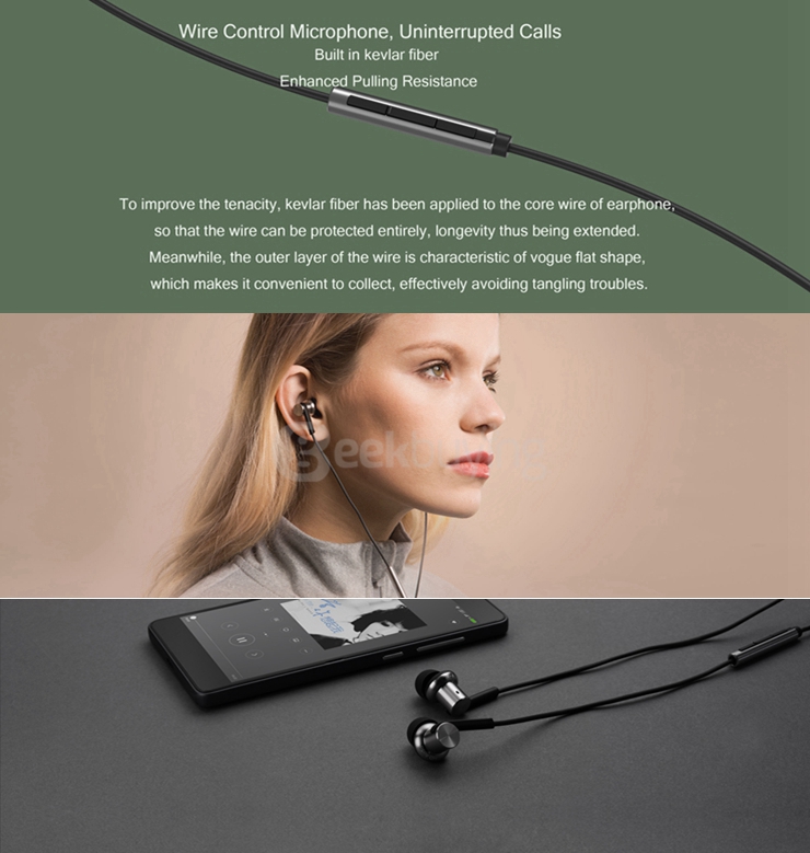 Original Xiaomi Mi IV Hybrid Earphones Wired Control Headphone with MIC for Android iOS - Silver