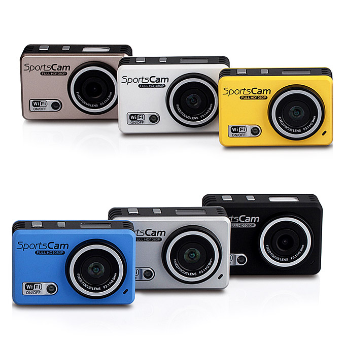 F39 WiFi 5.0 MP CMOS 1080P Full HD 120 Degrees Wide Lens Outdoor Waterproof Sports DV Camera - White