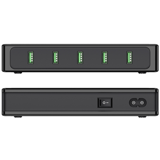 Tronsmart Titan 90W 5 Ports USB Desktop Charger Station 2-3 Times Faster Quick Charge with 1.5M AC Cable for Qualcomm Quick Charge 2.0 Compatible Devices iPhone 6 6S 6 Plus iPad Samsung Note 5 S6 S6 Edge - EU Plug