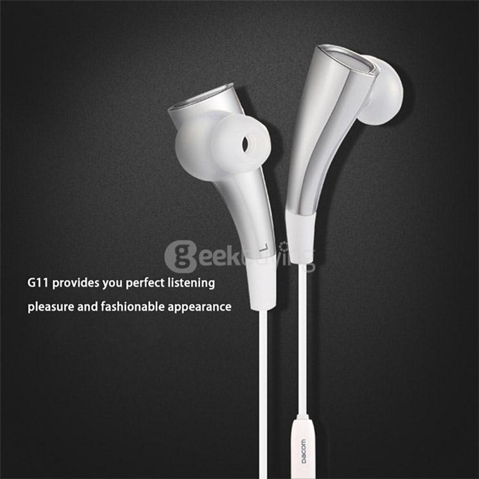Dacom Magnetic Wireless Bluetooth Sports Stereo Earphones BT4.1 Sweatproof Headphones Handsfree with Mic - Silver+White