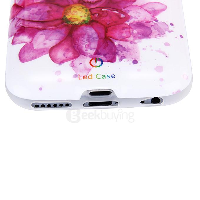 Show Love H3003 Flicker Phone Case Protective Silicon Case Cover for Apple iPhone 6 iPhone 6S - Pink Flower