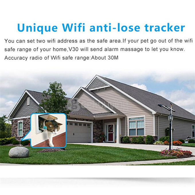 Reachfar RF-V30 IP66 Multifunctional Wi-Fi GPS Tracker Dog Cat Pet Tracker Long Standby Timer Electric Fence - Gold