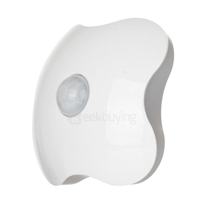 Clover Style Rechargeable 6-LED Human Body Sensor Light Control Night Lamp - Yellow Light
