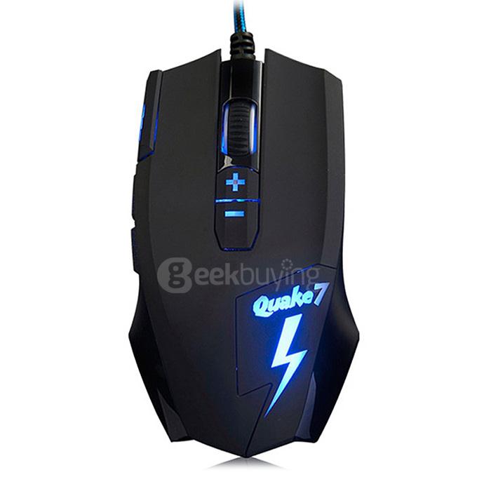 Ajazz Q7 Wired Gaming Mouse Dedicated LOL CF Luminescent Backlight Computer Gaming Mouse - Black
