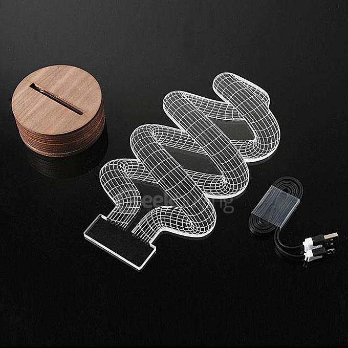 Spiral 3D Cartoon USB Mood LED Lamp Creative Atmosphere Table Lamp Night Light - Warm White