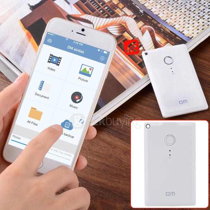 DM WFD009 64GB Wireless WiFi Expansion Phone U Disk USB Flash Drive with LED Indicator for iOS Android - White